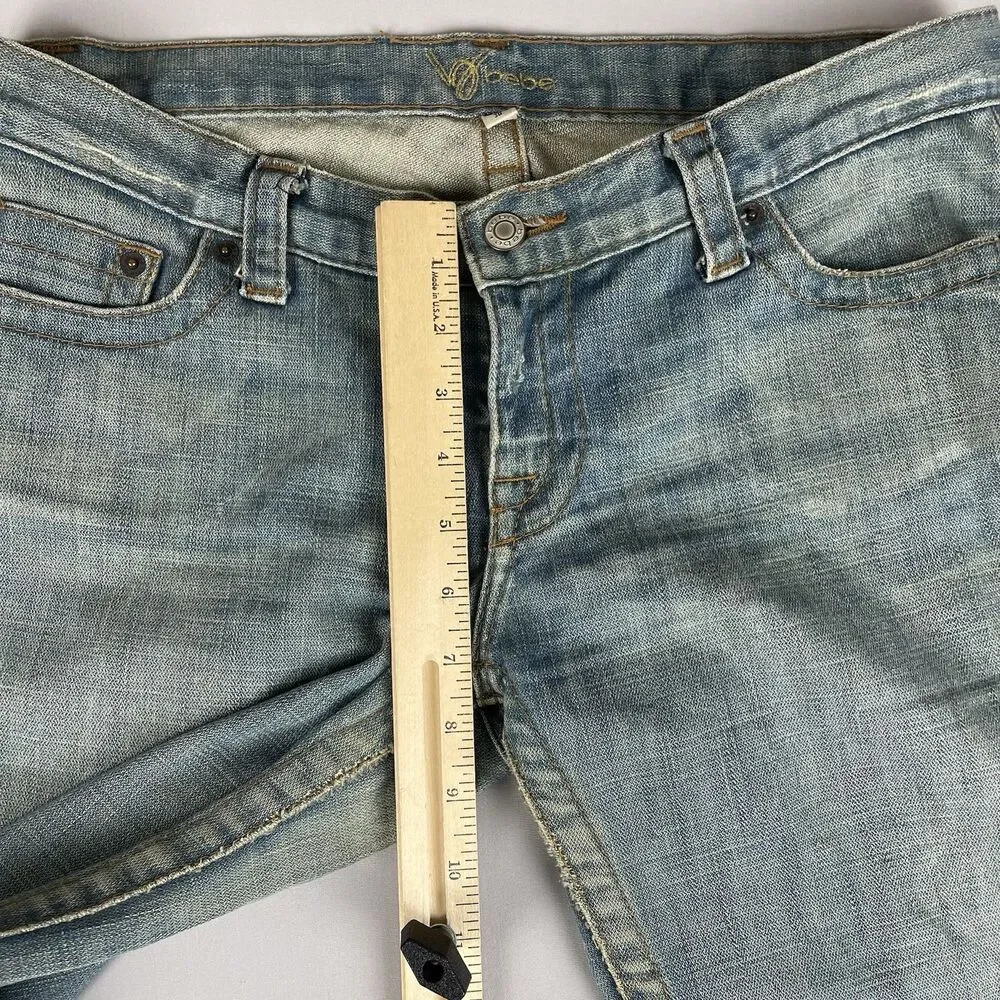 Bebe Carla Low Rise Straight Leg Jeans Women's 30 Light Blue Made USA Y2K
